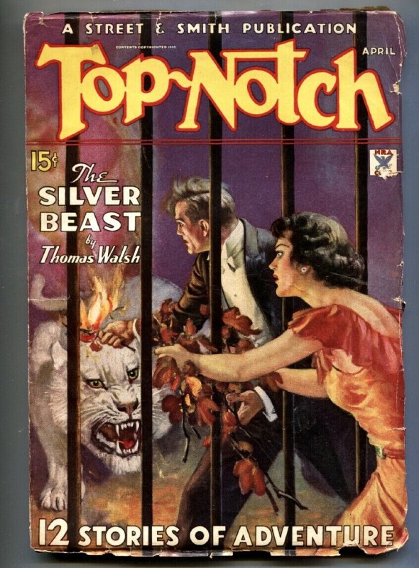 Top-Notch 4/1935-W. SOARE horror cover-Pulp Magazine 