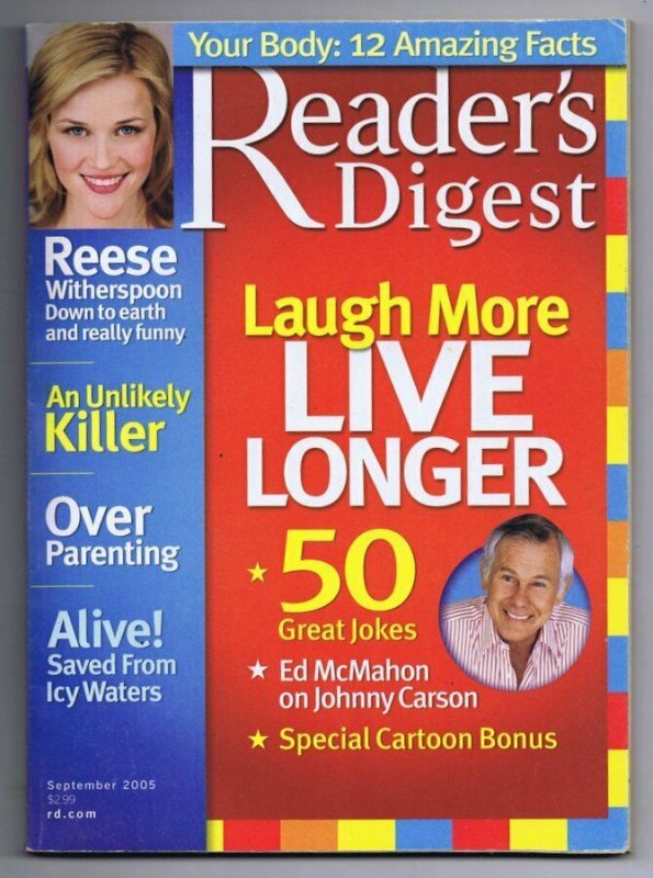 ORIGINAL Vintage September 2005 Reader's Digest No Label Reese Witherspoon