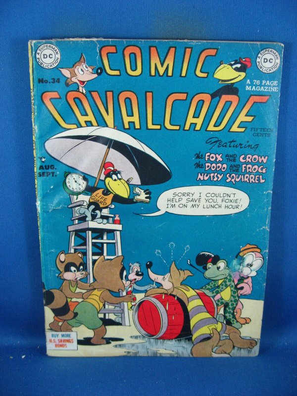 COMIC CAVALCADE 34 G VG FOX AND CROW DC 1952