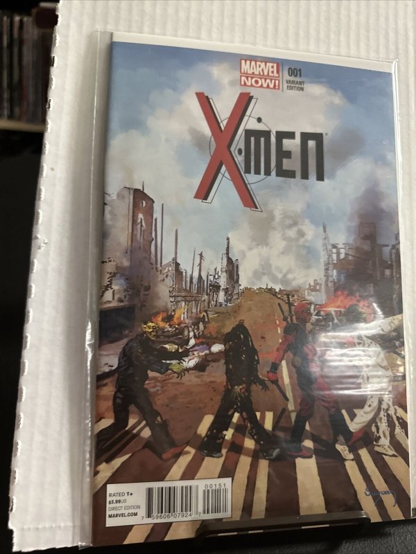 X-MEN   #1  DEADPOOL ZOMBIES ABBEY ROAD HOMAGE VARIANT COVER MARVEL SUYDAM 
