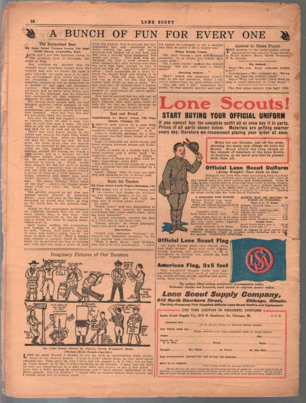 Lone Scout Vol. 7 #32 6/1/1918-A Real Boy's Magazine-3¢ cover price-VG