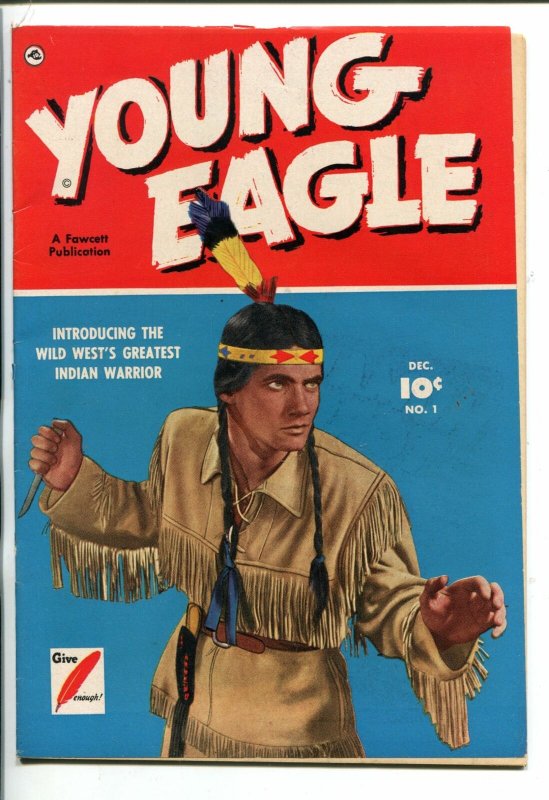 YOUNG EAGLE #1-1950-FAWCETT-INDIAN STORIES-PHOTO COVER-SOUTHERN STATES-fn+