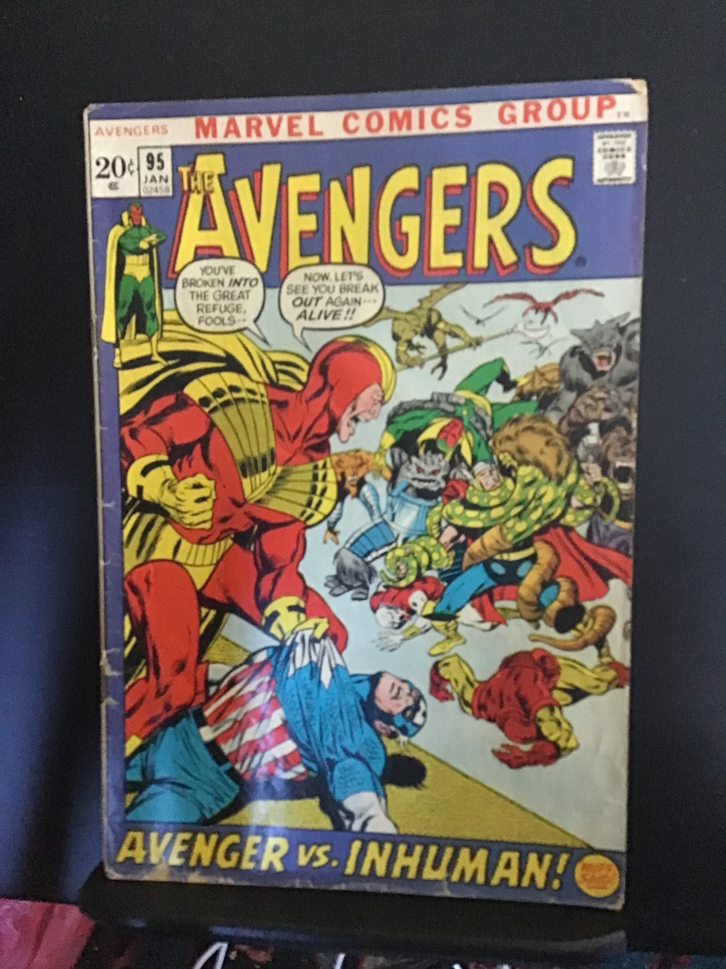 The Avengers #95 (1972) Vs. Inhumans key! Neal Adams art! VG/FN Wow ...