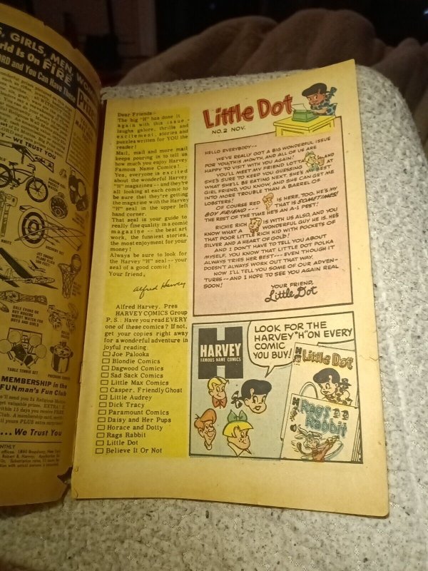 Little Dot 2 Harvey Comics 1953 2nd appearance Richie Rich! 1st Freckles Pee Wee