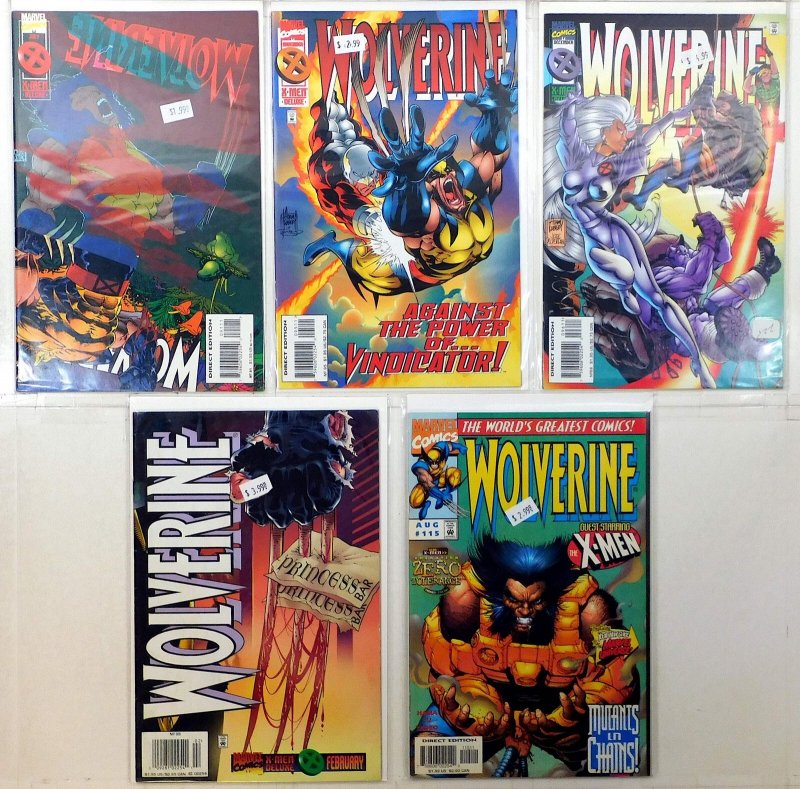 Wolverine Lot of 5 #91, 95, 96, 98, 115 (1995) Marvel Comics 1st Print