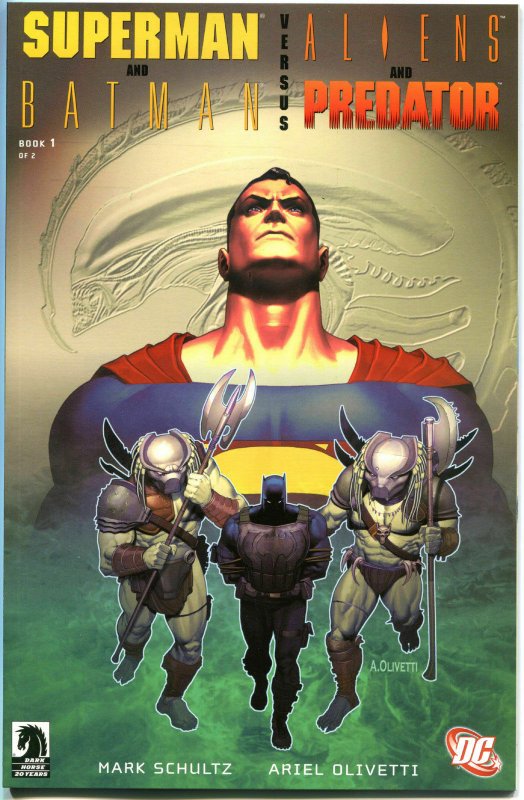 SUPERMAN / BATMAN vs ALIENS / PREDATOR #1, NM+, 1st printing, 2007, Shultz