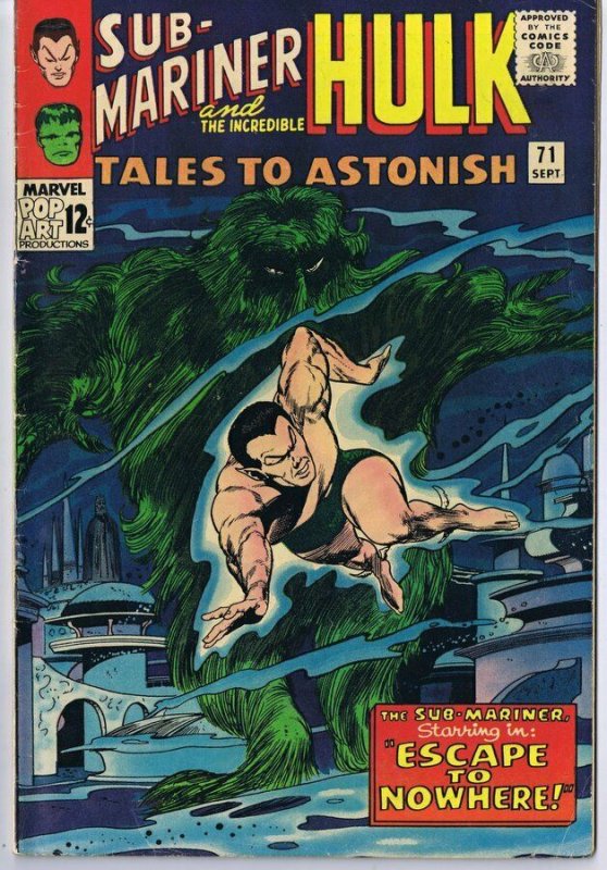 Tales to Astonish #71 ORIGINAL Vintage 1965 Marvel Comics Hulk Sub Mariner