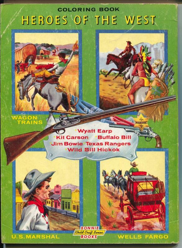 U.S. Marshall Coloring Book 2957 1958-TV series-Wyatt Earp-Doc Holiday-Custer-VG