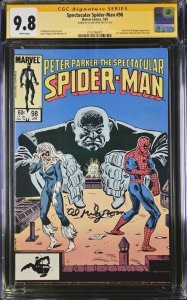 Spectacular Spider-Man (1985) # 98 (CGC 9.8 SS) Signed Al Milgrom * Marvel