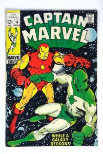 Captain Marvel #14 Iron Man cosmic adventure Marvel (1969) G