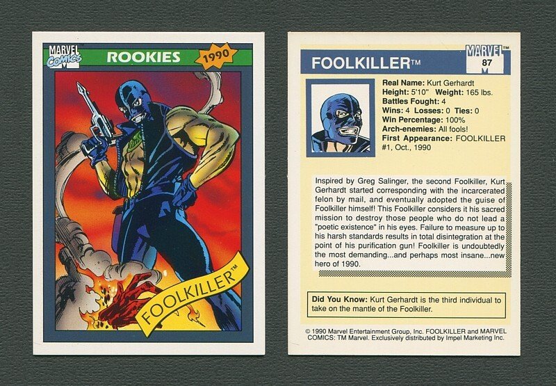 1990 Marvel Comics Card  #87 (Foolkiller) / MINT