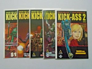 Kick-Ass 2 (II) lot from:#1-6 all 5 different books minimum 9.0 NM (2010)