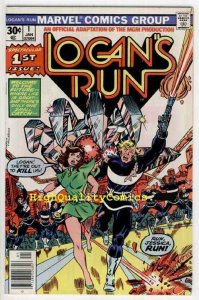 LOGAN'S RUN #1-2, Movie, Sci-fi, Perez, VF+ to NM, Future ,Cathedral Kill, 1