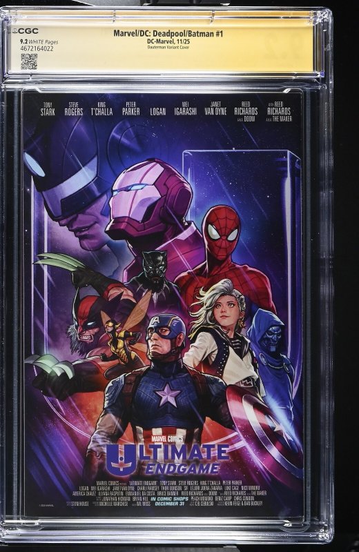 DEADPOOL BATMAN #1 VARIANT DAUTERMAN/CAPULLO/WELLS 3X SIGNED CGC SS 9.2 NM