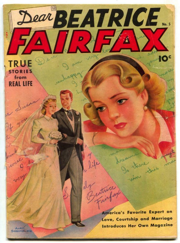 Dear Beatrice Fairfax #5 1950- Schomburg Romance cover- 1st issue G/VG