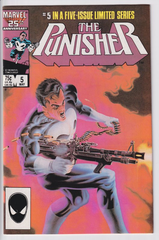 PUNISHER #5 (May 1986) VF+ 8.5, white paper! Mike Zeck!