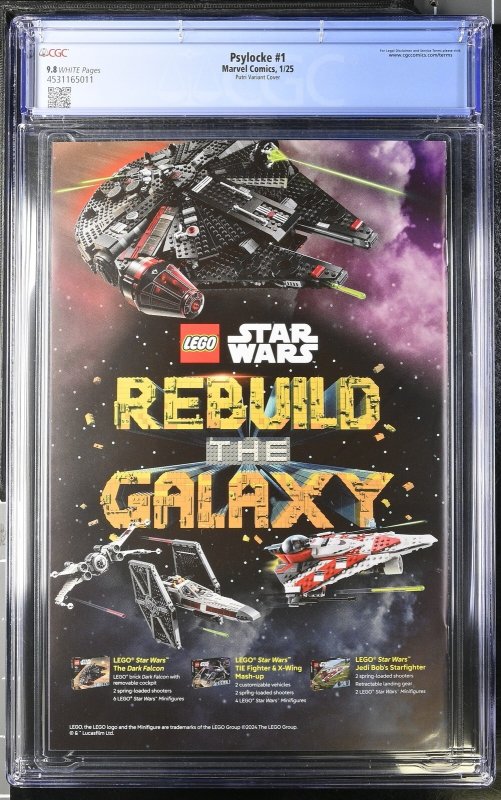 PSYLOCKE #1 MARVEL COMICS 1:25 YASMINE PUTRI VARIANT 2024 CGC 9.8 NM