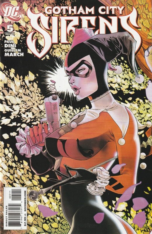 Gotham City Sirens # 5 Cover A NM- DC 2009 Classic Harley Quinn Cover [H6] 