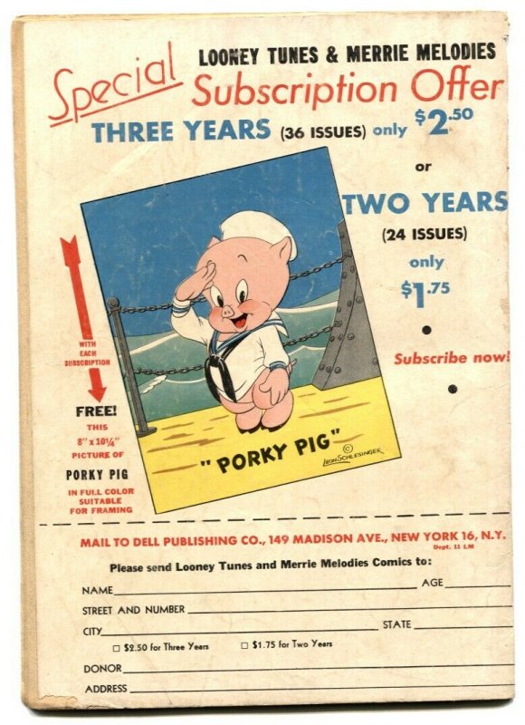 Looney Tunes and Merry Melodies #37 1944- Dell Comics VG