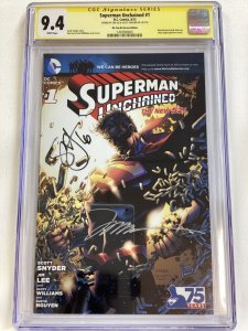 Superman Unchained #1 - CGC 9.4 - DC 2013 - Jim Lee/Scott Snyder auto! Heroes Ed