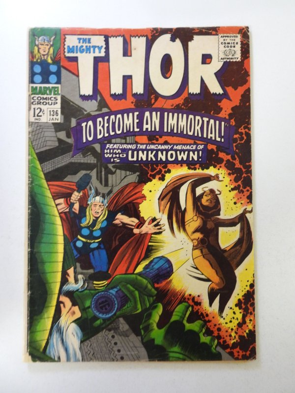 Thor #136 (1967) VG condition  subscription fold