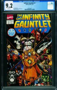 INFINITY GAUNTLET #1 CGC 9.2 THANOS COMIC BOOK 1991 GEORGE PEREZ  1261674011