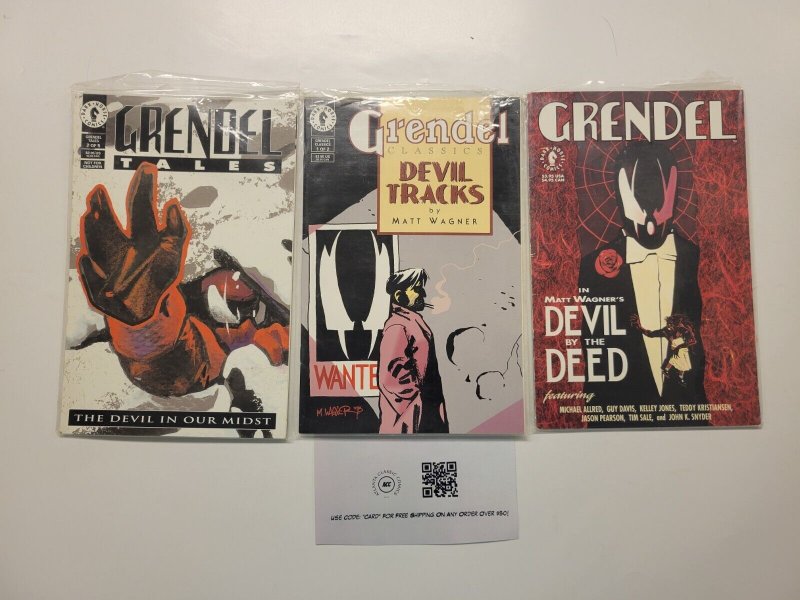 3 Grendel Dark Horse Comic Books #1 1 2 Devil Tracks Devil by the Deed 33 LP4