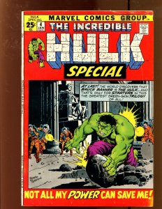 Incredible Hulk Special #4- Herb Trimpe Cover Art! (6.0) 1972