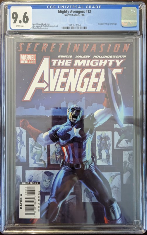 The Mighty Avengers #13 First Printing Variant (2008) CGC 1st Team Appearance