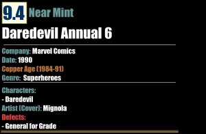 Daredevil Annual 6 (1990) NM 9.4 Copper Age Marvel Comics