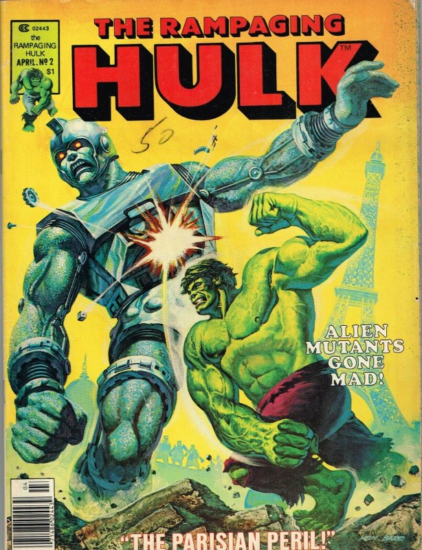 Rampaging Hulk #2 (1977 Magazine) - 5.0 VG/FN *X-Men Crossover