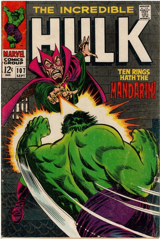 Hulk #107 - 4.0 or Better - Mandarin Appearance (Sep 1968)