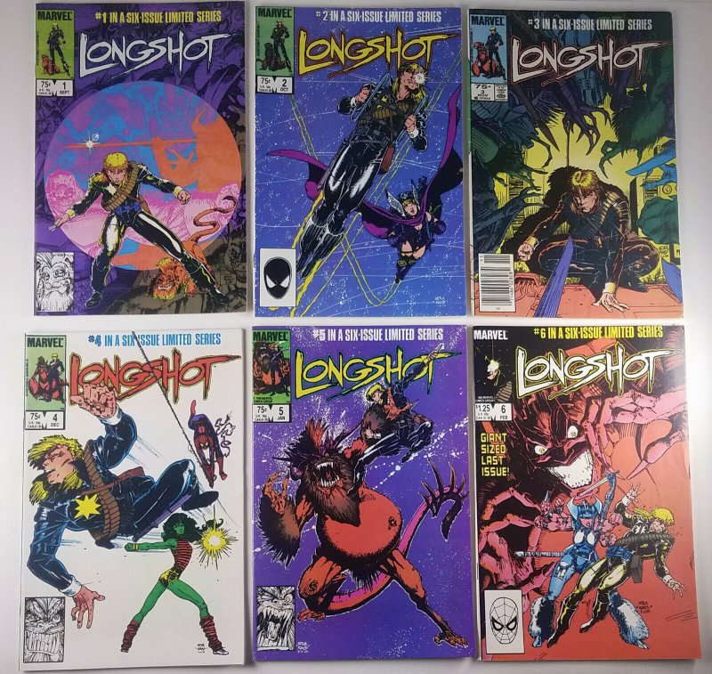 LONGSHOT Complete Run 6 issue Limitied Series 1st Longshot, Spiral, Mojo (1985)