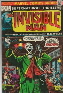 Supernatural Thrillers #2 ORIGINAL Vintage 1973 Marvel Comics Invisible Man