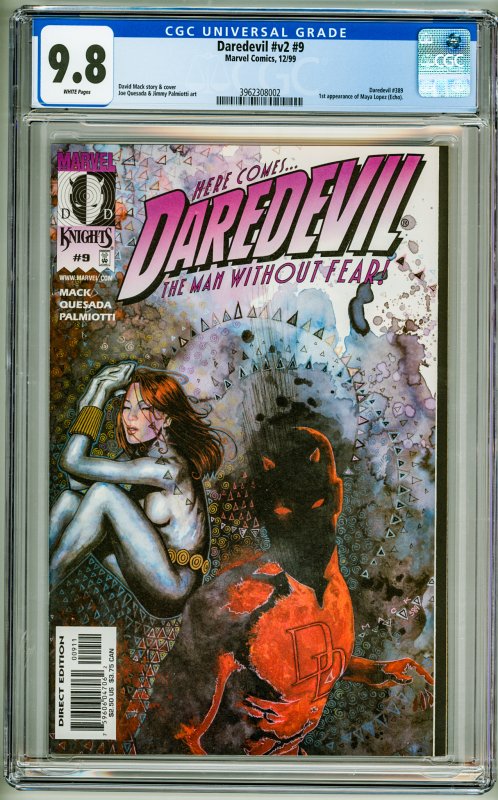 Daredevil #9 (1999) CGC 9.8! White Pages! 1st Appearance of Maya Lopez (Echo)!