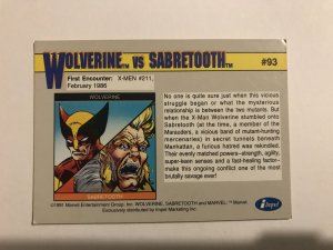 WOLVERINE VS. SABRETOOTH #93 : Marvel Universe Series 2 card, 1991, impel, NM-