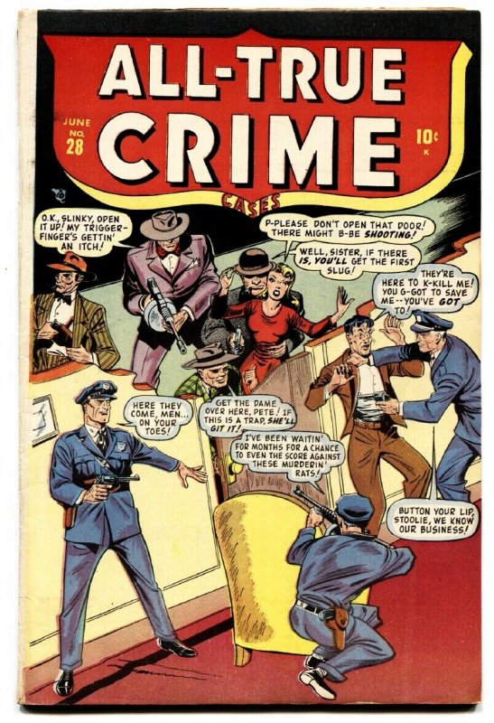 All-True Crime Cases #28 1948- Timely Pre-Code crime violence comic book