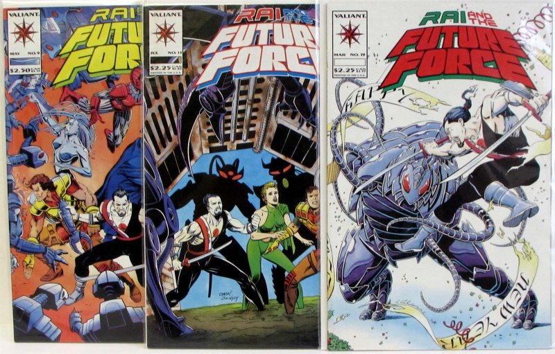 Rai Lot of 3 #9, 11, 19 Valiant (1994) And The Future Force Comic Books