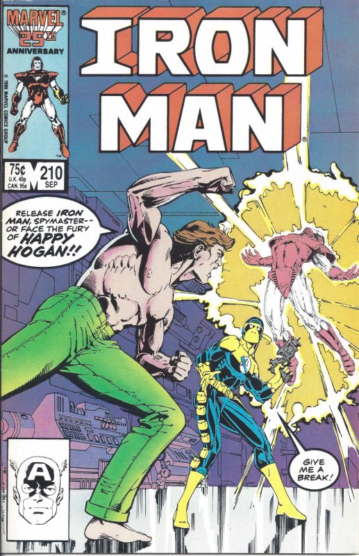 Iron Man #210 (Sept 1986) - co-starring Happy Hogan - villain: Spymaster