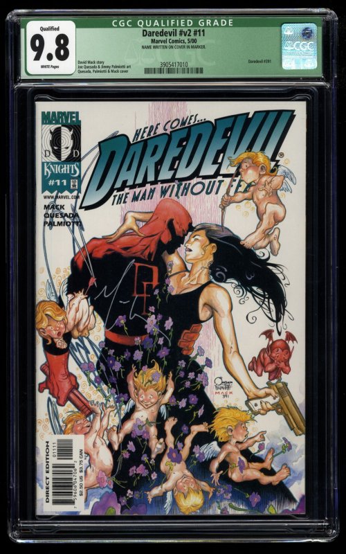 Daredevil (1998) #11 CGC NM/M 9.8 Signed David Mack! 1st battle with Echo!