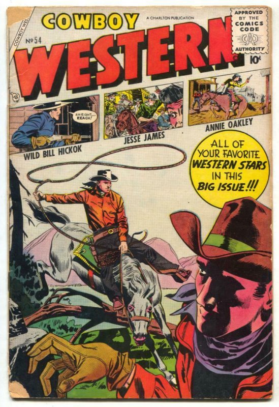 Cowboy Western #54 1955-Charlton- Wild Bill Hickok G-