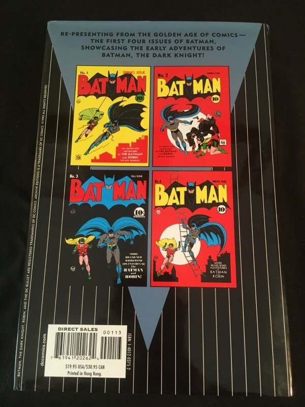 DC ARCHIVES: BATMAN - THE DARK KNIGHT Vol. 1 Hardcover, Third Printing