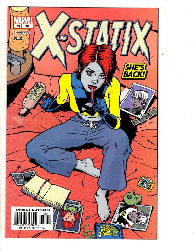 Lot Of 10 X-Statix Marvel Comic Books # 1 Giant Sz 2 3 4 5 6 7 8 9 10 X-Men CR53