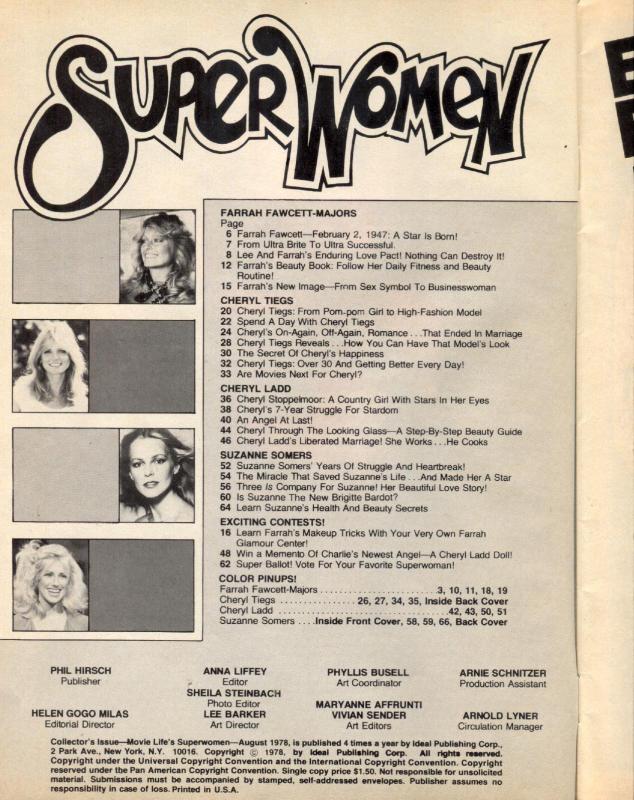 Movie Life's Super Women #9 1978 Farrah Fawcett