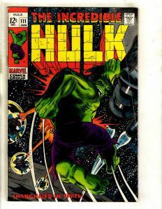 Incredible Hulk # 111 FN Marvel Comic Book Avengers Thor Iron Man Vision GK3