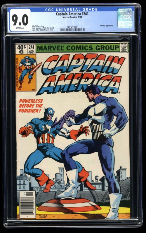 Captain America #241 CGC VF/NM 9.0 Punisher! Frank Miller Cover Art!