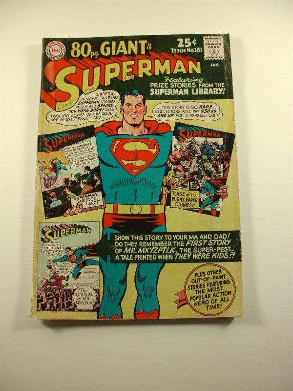 DC Comics SUPERMAN #183 JAN 1966 (FN) Superman 80 PAGE GIANT | Comic Books  - Silver Age, DC Comics, Superman, Superhero