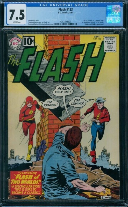 Flash 123 CGC 7.5  White Pages!