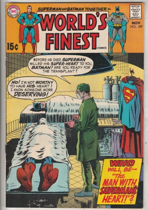 World's Finest #189 (Nov-69) NM- High-Grade Superman, Batman, Robin