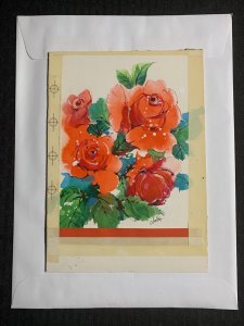 HAPPY FATHERS DAY Orange Flowers by Chokaj 6.5x9 Greeting Card Art #FD7620